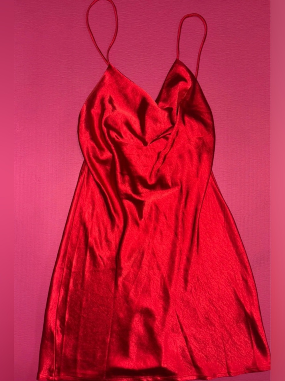 White fox Silky Red backless Dress